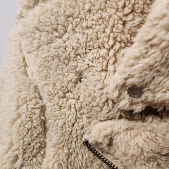 Free People So Cozy Slouchy cream sherpa moto jacket size small - Picture 11 of 11